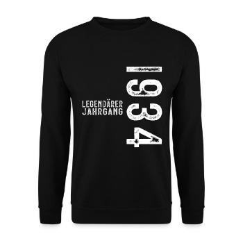 90 Jahre Legendärer Jahrgang 1934 - Unisex Pullover - Schwarz - Vorne - Alina (178cm) & Michal (187cm)