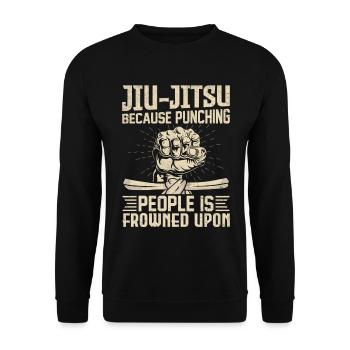 Jiu-Jitsu parce que frapper les gens est mal vu - Sweat-shirt Unisexe - noir - Devant - Alina (178cm) & Michal (187cm)
