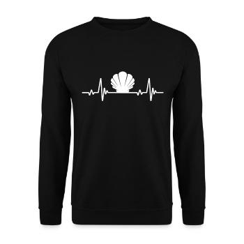 Seashell Heartbeat - Unisex Sweatshirt - black - Front - Alina (178cm) & Michal (187cm)
