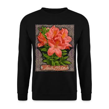 Azalea, Azalea Mollis, Vintage Botanical Flowers - Unisex Sweatshirt - black - Front - Alina (178cm) & Michal (187cm)