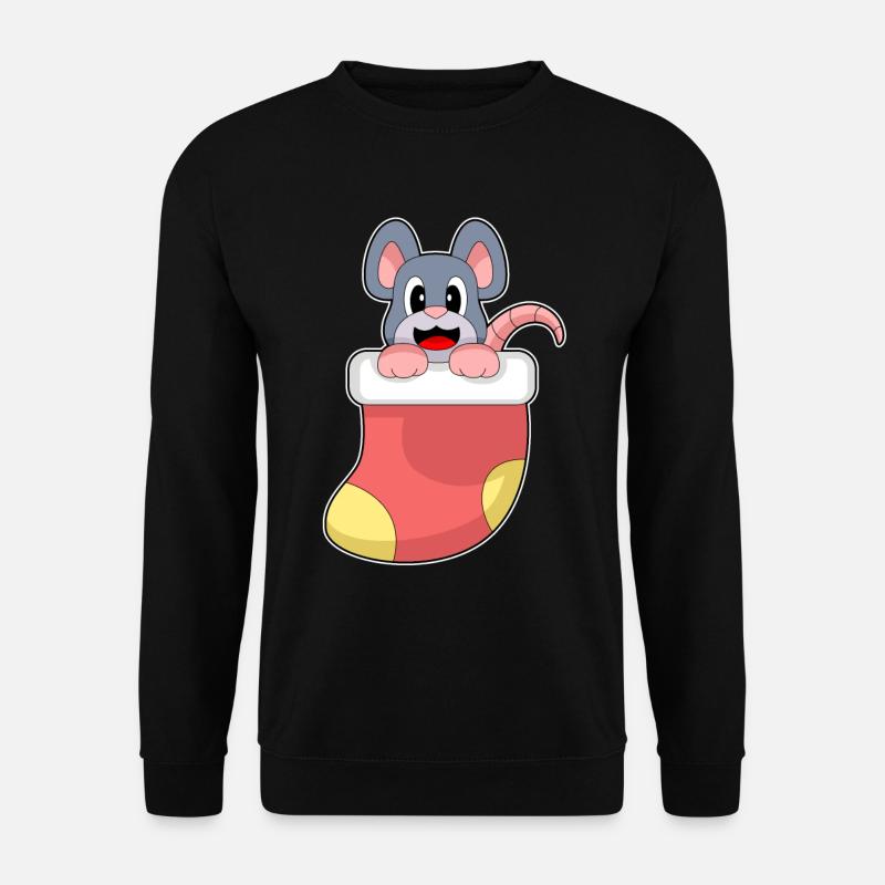 Maus Weihnachten Weihnachtssocken - Unisex Pullover - Schwarz