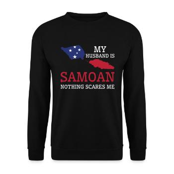 Rien ne me fait peur Ma femme est samoane - Sweat-shirt Unisexe - noir - Devant - Alina (178cm) & Michal (187cm)