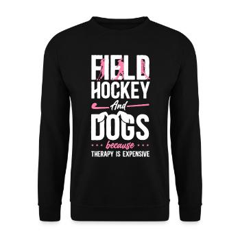 Hockey sur gazon, Hockey sur gazon pour chiens, et - Sweat-shirt Unisexe - noir - Devant - Alina (178cm) & Michal (187cm)