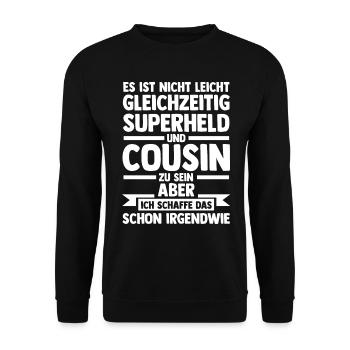 Cousins Cousin - Unisex Pullover - Schwarz - Vorne - Alina (178cm) & Michal (187cm)