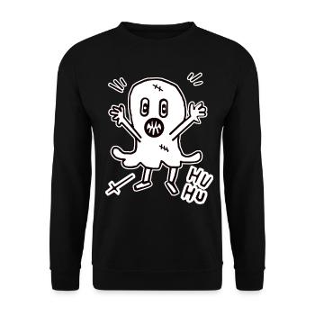 Halloween ghost ghost midnight creepy child - Unisex Sweatshirt - black - Front - Alina (178cm) & Michal (187cm)