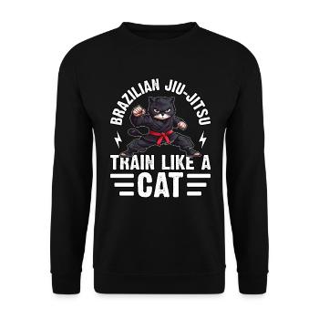 Entraînez-vous comme un chat - Sweat-shirt Unisexe - noir - Devant - Alina (178cm) & Michal (187cm)