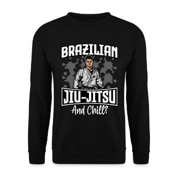 Jiu-Jitsu brésilien et chill - Sweat-shirt Unisexe - noir - Devant - Alina (178cm) & Michal (187cm)