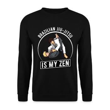 Brazilian Jiu-Jitsu is my Zen - Unisex Pullover - Schwarz - Vorne - Alina (178cm) & Michal (187cm)