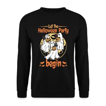 Que la fête d’Halloween commence - Ghost Pumpkin Hall - Sweat-shirt Unisexe - noir - Devant - Alina (178cm) & Michal (187cm)