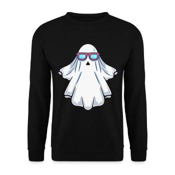 Halloween Ghost With Sunglasses - Funny Ghost Hall - Unisex Sweatshirt - black - Front - Alina (178cm) & Michal (187cm)