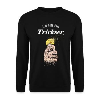 Illusionist Magier Zaubertrick Zauberkünstler - Unisex Pullover - Schwarz - Vorne - Alina (178cm) & Michal (187cm)