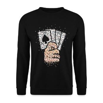 Tricksters, Tours de cartes, Magiciens de scène, Magiciens - Sweat-shirt Unisexe - noir - Devant - Alina (178cm) & Michal (187cm)