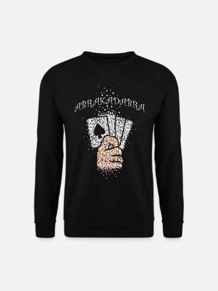 Abrakadabra Kartentricks Illusionist Kartenzauber - Unisex Pullover - Schwarz