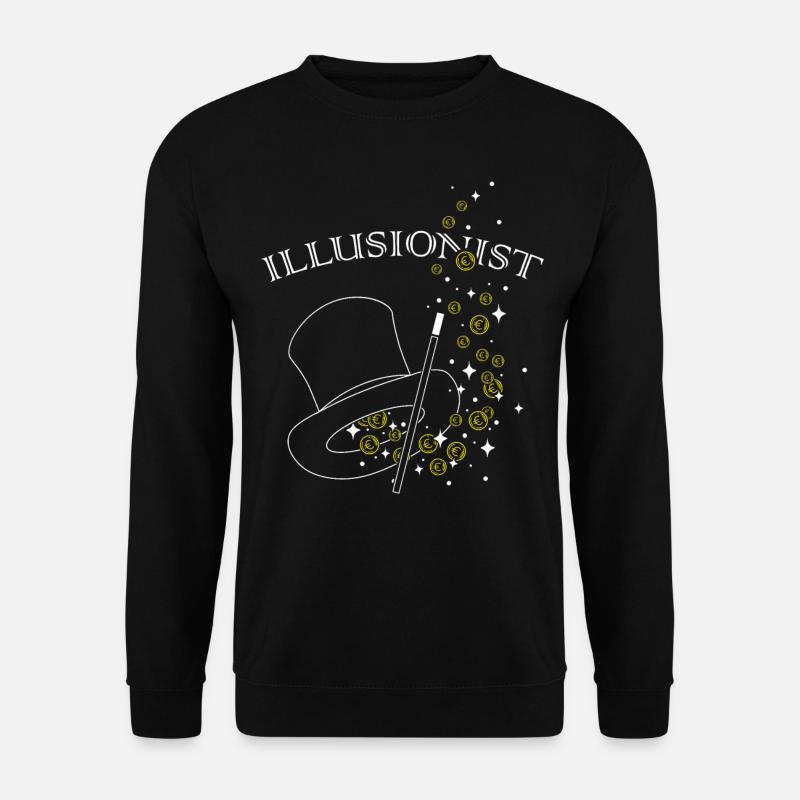 Illusionist Zauberhut Trickkünstler Hobbyzauberer - Unisex Pullover - Schwarz