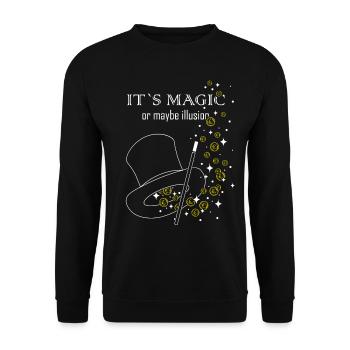 Illusionniste Tour de magie Chapeau de sorcier Magicien - Sweat-shirt Unisexe - noir - Devant - Alina (178cm) & Michal (187cm)