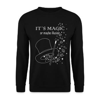 Illusionniste Coin Tricks Stage Magician Magicien Magie - Sweat-shirt Unisexe - noir - Devant - Alina (178cm) & Michal (187cm)