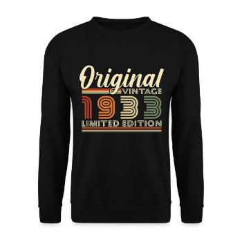 Vintage 1933 Vintage cadeau d’anniversaire rétro - Sweat-shirt Unisexe - noir - Devant - Alina (178cm) & Michal (187cm)