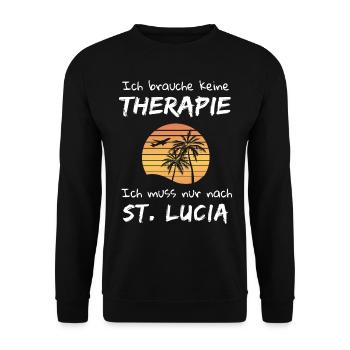 St. Lucia Karibik Insel Saint Lucia Urlaub Idee - Unisex Pullover - Schwarz - Vorne - Alina (178cm) & Michal (187cm)