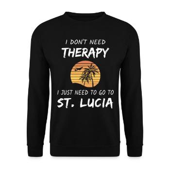 St. Lucia Karibik Insel Saint Lucia Urlaub Idee - Unisex Pullover - Schwarz - Vorne - Alina (178cm) & Michal (187cm)
