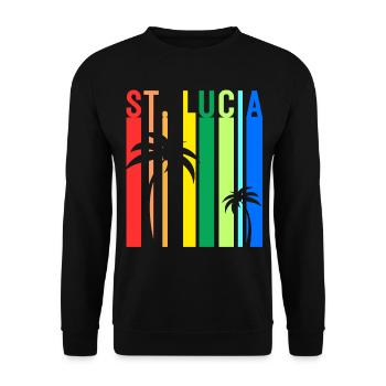 St. Lucia Karibik Insel Saint Lucia Urlaub Idee - Unisex Pullover - Schwarz - Vorne - Alina (178cm) & Michal (187cm)