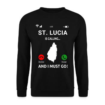 St. Lucia Karibik Insel Saint Lucia Urlaub Idee - Unisex Pullover - Schwarz - Vorne - Alina (178cm) & Michal (187cm)