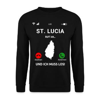 St. Lucia Karibik Insel Saint Lucia Urlaub Idee - Unisex Pullover - Schwarz - Vorne - Alina (178cm) & Michal (187cm)