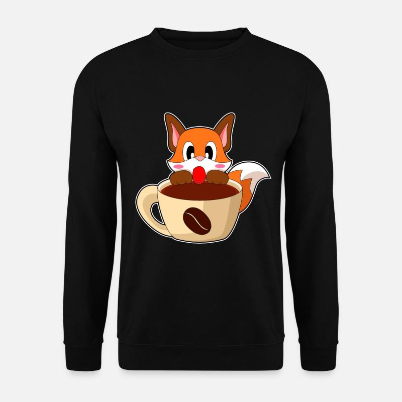 Fuchs Kaffee Tasse - Unisex Pullover - Schwarz