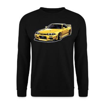 jdm r33 car motif japanese dream cars of the 90s - Unisex Sweatshirt - black - Front - Alina (178cm) & Michal (187cm)