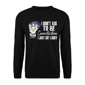 Connecticutean American US Patriot USA Grown - Unisex Sweatshirt - black - Front - Alina (178cm) & Michal (187cm)