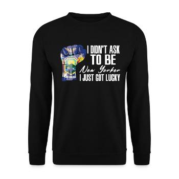 New Yorker American US Patriot USA Grown New York - Unisex Sweatshirt - black - Front - Alina (178cm) & Michal (187cm)