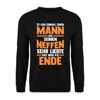 Neffe Pate Patenonkel Onkel - Unisex Pullover - Schwarz - Vorne - Alina (178cm) & Michal (187cm)