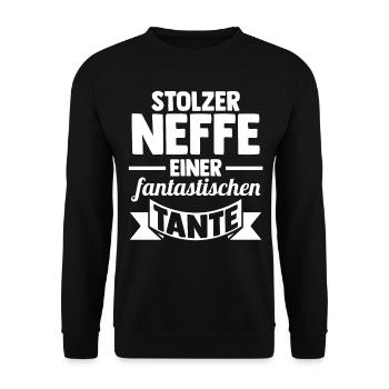 Tante Neffe - Unisex Pullover - Schwarz - Vorne - Alina (178cm) & Michal (187cm)