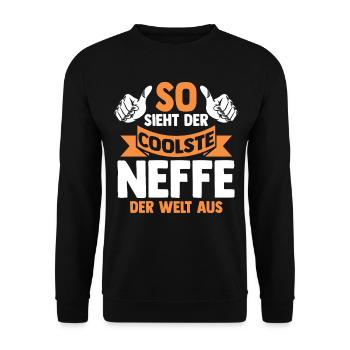 Coolste Neffe - Unisex Pullover - Schwarz - Vorne - Alina (178cm) & Michal (187cm)