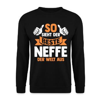 Bester Neffe - Unisex Pullover - Schwarz - Vorne - Alina (178cm) & Michal (187cm)