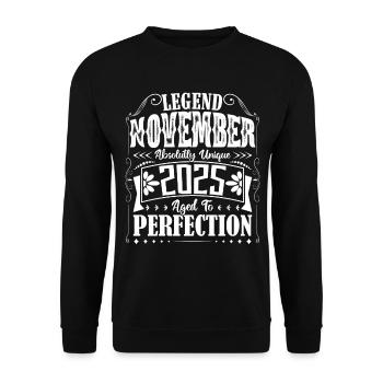 November 2025. Birthday Gift November 2025 - Unisex Sweatshirt - black - Front - Alina (178cm) & Michal (187cm)