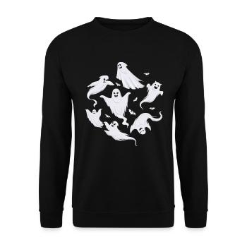 Fête d’Halloween Drôle Halloween Fantôme - Sweat-shirt Unisexe - noir - Devant - Alina (178cm) & Michal (187cm)