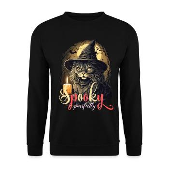 PURRFECTLY SPOOKY, COSTUME D’HALLOWEEN - Sweat-shirt Unisexe - noir - Devant - Alina (178cm) & Michal (187cm)