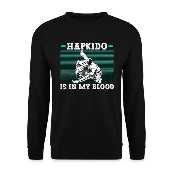 Entraîneur de Hapkido Fighter Hapkido Dojo - Sweat-shirt Unisexe - noir - Devant - Alina (178cm) & Michal (187cm)