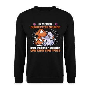 Hunderettungs Designs Für Tierrechtsaktivisten - Unisex Pullover - Schwarz - Vorne - Alina (178cm) & Michal (187cm)