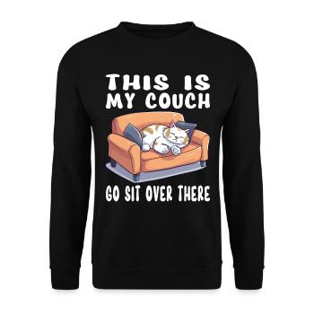 Cat, Couch, Sofa, Funny, Humor, Typical, Cartoon - Unisex Sweatshirt - black - Front - Alina (178cm) & Michal (187cm)