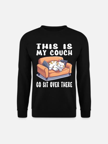 Katze Couch Sofa Lustig Humor Typisch Cartoon - Unisex Pullover - Schwarz