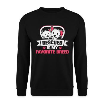 Hunderettungs Designs Für Tierrechtsaktivisten - Unisex Pullover - Schwarz - Vorne - Alina (178cm) & Michal (187cm)
