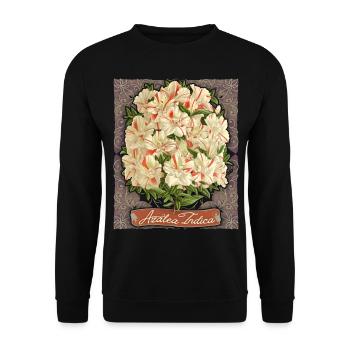 Azalea Indica vintage botanique rayé azalée - Sweat-shirt Unisexe - noir - Devant - Alina (178cm) & Michal (187cm)