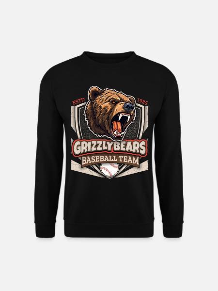 Baseball, Grizzly Bears Team, Grizzlybären Logo - Unisex Pullover - Schwarz