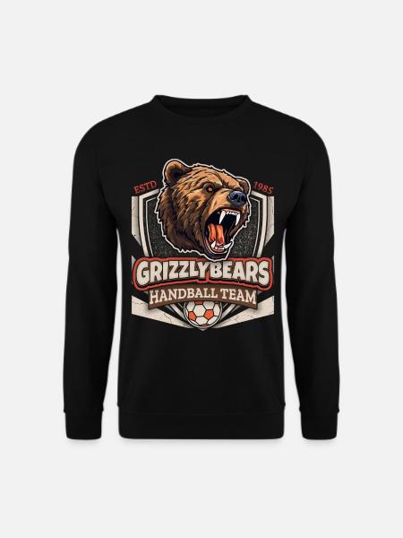 Handball, Grizzly Bears Team, Grizzlybären Logo - Unisex Pullover - Schwarz