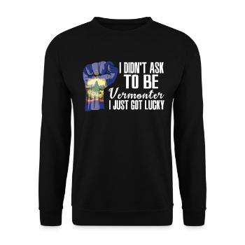 Vermonter American US Patriot USA Grown Vermont - Unisex Sweatshirt - black - Front - Alina (178cm) & Michal (187cm)
