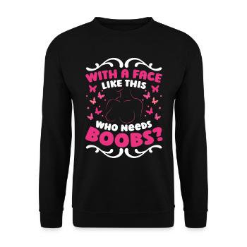 Breast Cancer Pins Ribbon Breast Cancer Awareness - Unisex Sweatshirt - black - Front - Alina (178cm) & Michal (187cm)