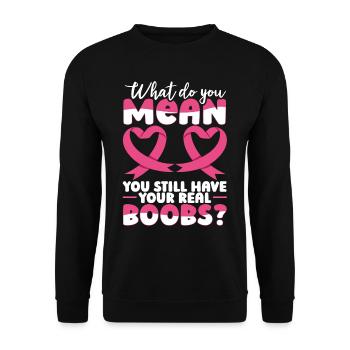 Brustkrebs-Pin Brustkrebs-Bewusstseinswoche - Unisex Pullover - Schwarz - Vorne - Alina (178cm) & Michal (187cm)