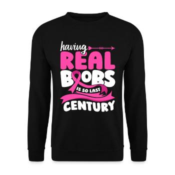 Breast Cancer Survivor Pin Breast Cancer - Unisex Sweatshirt - black - Front - Alina (178cm) & Michal (187cm)