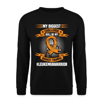Leukemia Survivor Ribbon Cancer Products Leukemia - Unisex Sweatshirt - black - Front - Alina (178cm) & Michal (187cm)